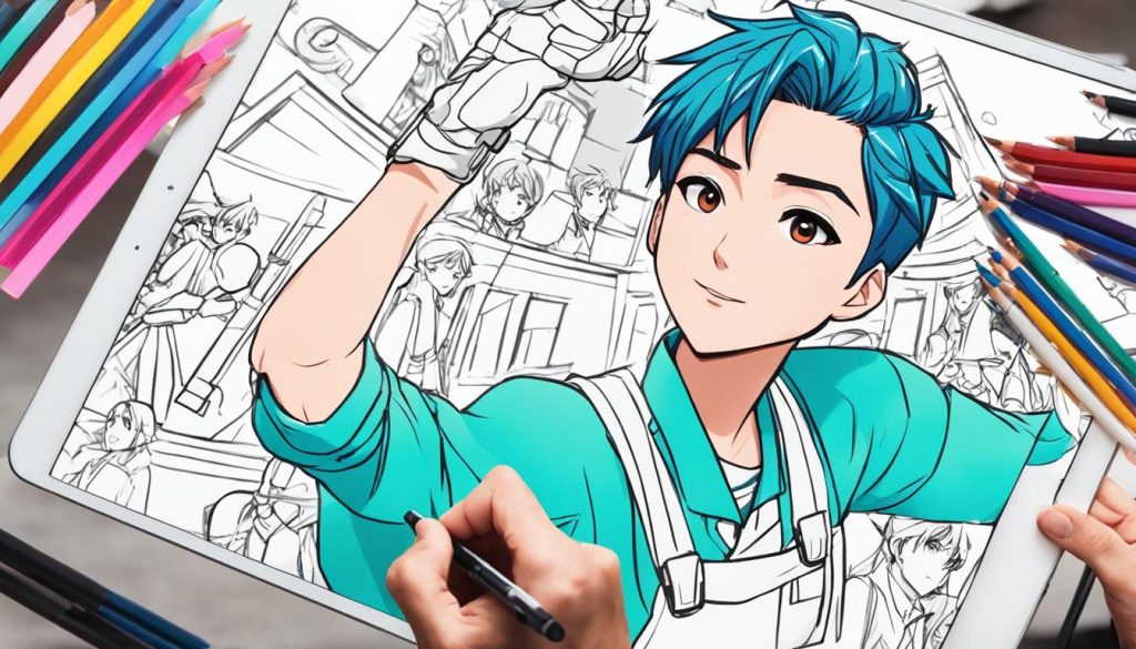 dessin dans un webtoon