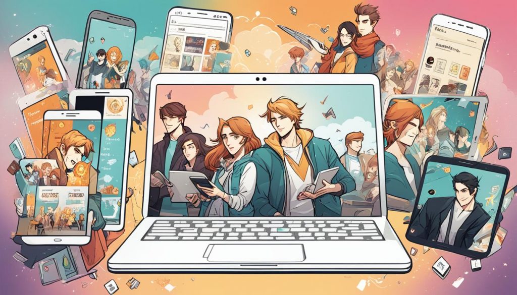 Lecture de bandes dessinées en ligne sur plateformes webtoon